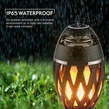 

LED Music Lamp Loudspeaker Speaker LED Flame Light Portable Wireless Smart Bluetooth Black Micro USB Gift Audio KTV Bar Home