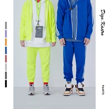 Уличные модные полосатые строчки спортивные брюки для мужчин/женщин INS Горячие Боковые Полосатые брюки уличная хип-хоп пары модные брюки