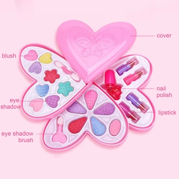 

Kid Beauty Toy Besegad 21PCS Princess Girls Cute Cosmetic Make Up Game Toy Pretend Play Toy Set Kit for Children Makeup Training