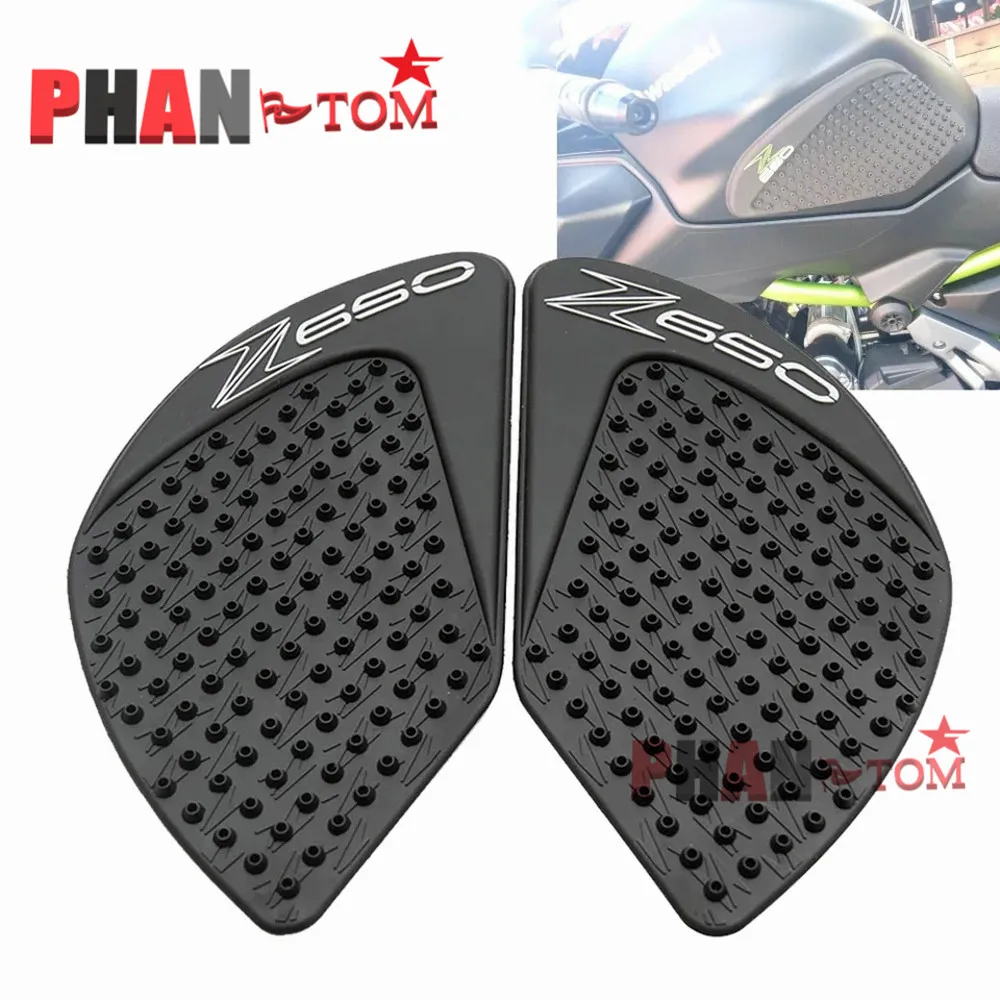 

Motorcycle Tank Pad Protector Sticker Decal Gas Knee Grip Tank Traction Pad Side For KAWASAKI Z650 Z 650 2017