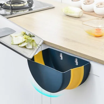 

Wall Mounted Folding Kitchen Cabinet Door Hanging Trash Waste Bin Trash Can Trashcan for Bathroom Toilet Waste Rubbish Holder No