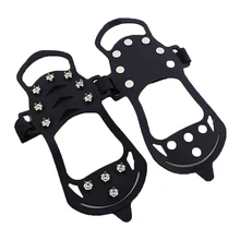 11 зубов противоскользящие скалолазание шиповки шпильки для ходьбы покрытие для походов на открытом воздухе Силиконовая накладка против скольжения на льду