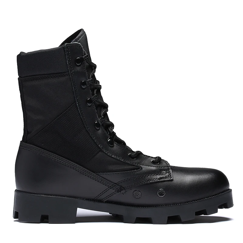 Мужские Военные Тактические походные ботинки; зимние кожаные ботинки; Цвет Черный; спецназ; военные ботинки; защитная Рабочая обувь; армейские ботинки