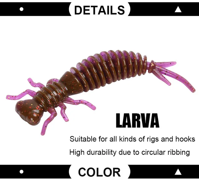 Soft Lure Imitation Trout, Insect Lure Trout Larva, Dragonfly Larva, Bait