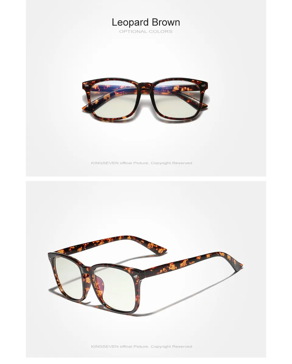 2021 KINGSEVEN Blue Light Blocking Glasses Square Eyeglasses Anti Blue Ray Computer Game Glasses Frame Thanksgiving Activity