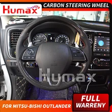 Руль из настоящего углеродного волокна для MITSUBISHI LANCER-EX OUTLANDER, черная пористая кожа, запчасти для тюнинга автомобиля, матовый глянцевый Карбон
