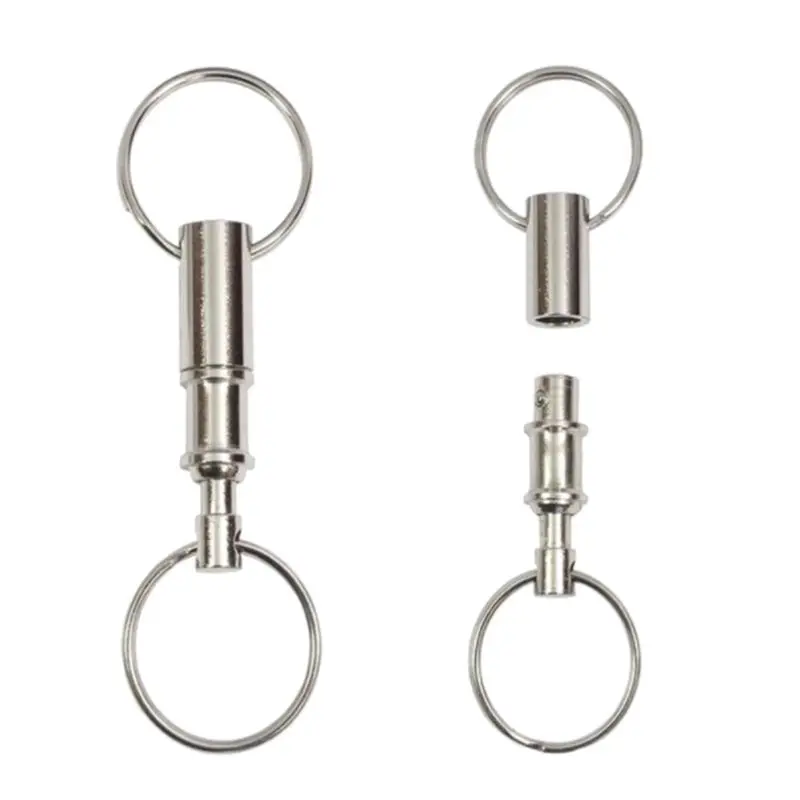 

10PC Removable porte clef Keyring Quick Release Keychain Dual Detachable Pull Apart Key Ring Keychain Au20 19 Dropship