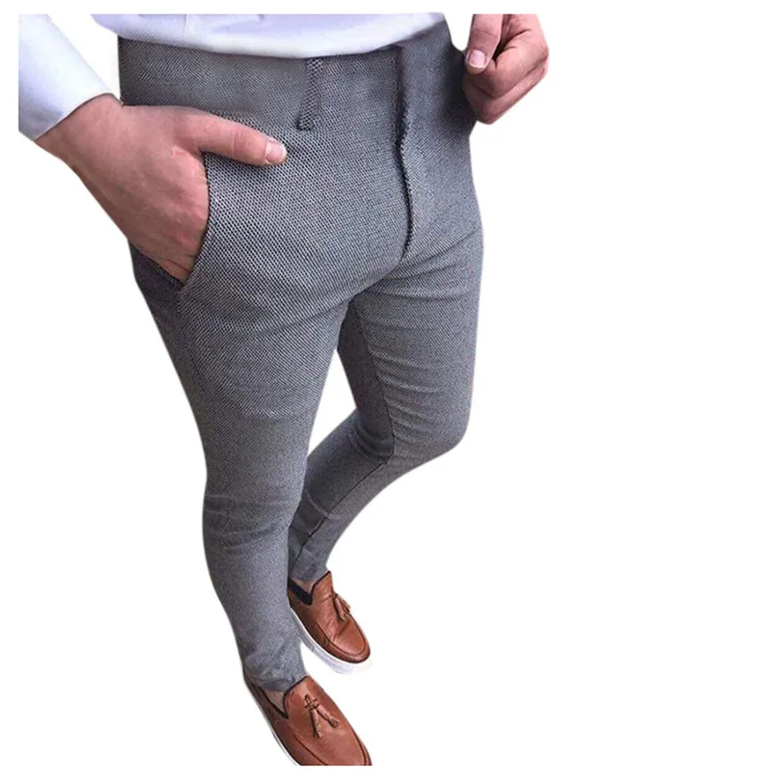 Высокое качество костюм брюки мужские Длинные повседневные деловые тонкие расширяемые брюки костюм брюки простые Передние брюки для мужчин