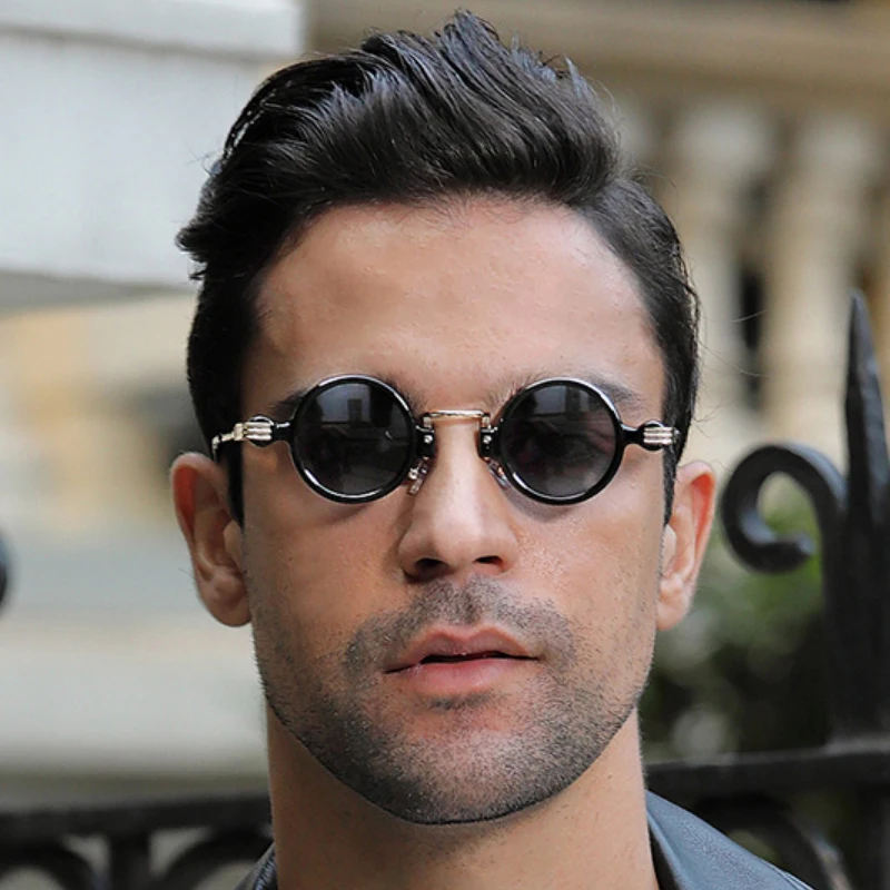 Small Cooling Glasses Vintage Steampunk Sunglasses Fashion Round