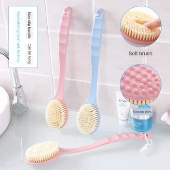 

Bathroom soft hair long handle bath brush hanging bath rubbing back brush household massage bath brush adult back brush