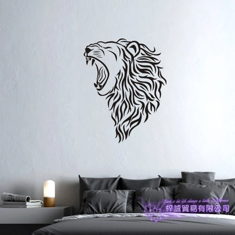 DCTAL Lion Wall Sticker Leon Decal Posters Vinyl Wall Art Decals Pegatina Decal Decor Mural Wild Animal Sticker