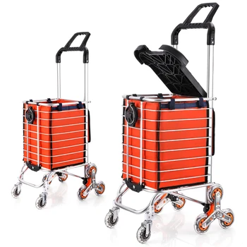 

Shopping Cart Aluminum Shopping Cart Small Cart Climbing Stairs Folding Trolley Trolley Car Tow Ropes To Send Inside The Bag