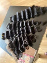 Suelta la onda profunda mechones con cierre 8-28 pulgadas Frontal con mechones brasileño 100% Remy cabello humano 3/4 mechones con cierre