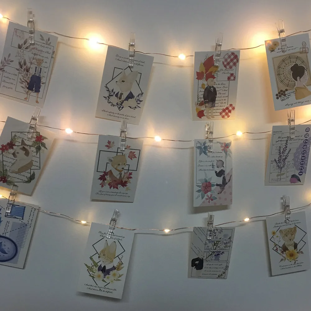 10M Photo Clip USB LED String Lights Fairy Lights Outdoor Battery Operated Garland Christmas Decoration Party (45)