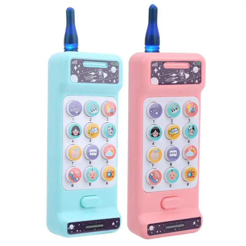 Modelo de teléfono portátil para niños, juguete con altavoces de alta fidelidad, teléfono musical, regalos de cumpleaños para niños de 3 años