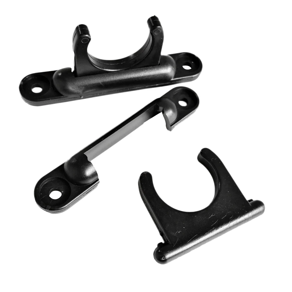 2Pcs Black Nylon Boat Hook Kayak Paddle Holder Split Clip Paddle Rod Keeper