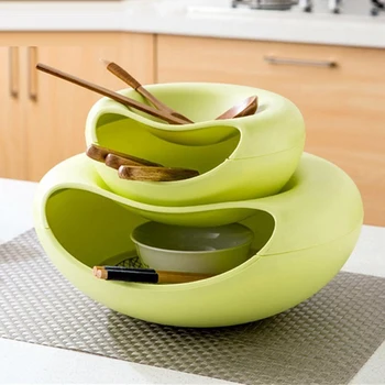 

ABS Double Layer Snack Container Fruit Candy melon seeds Bowl Garbage Cans Jewelry Cosmetic Storage Box Phone Holder box