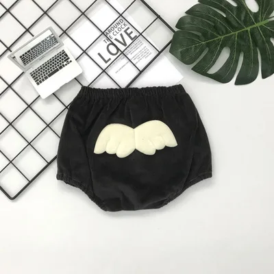 Детские шорты высококачественные вельветовые шорты с крылышками для мальчиков, штаны для новорожденных девочек высококачественные модные шорты для младенцев, Новинка - Цвет: Серый