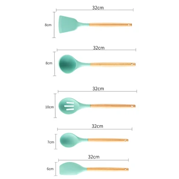 

22Pcs/Set Kitchen Cooking Utensil Silicone Non-stick Spoon Turner Spatula Kit Flexible Spatula Solid Serving Spoon