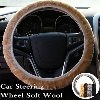 

2019 New Fashion Universal Warm Soft Fuzzy Plush Car Auto Steering Wheel Cover Winter Solid Simple Interior Accessories