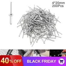 200 шт m4x20мм алюминиевый заклёпный пистолет ядро потянув клепки разрыв оправки для ногтей с мушроновой головкой полированная хромированная поверхность