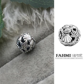 

2020 Summer New 100% 925 Sterling Silver Openwork Starfish Shells & Hearts Charm DIY Bracelet High Quality Jewellery For Women