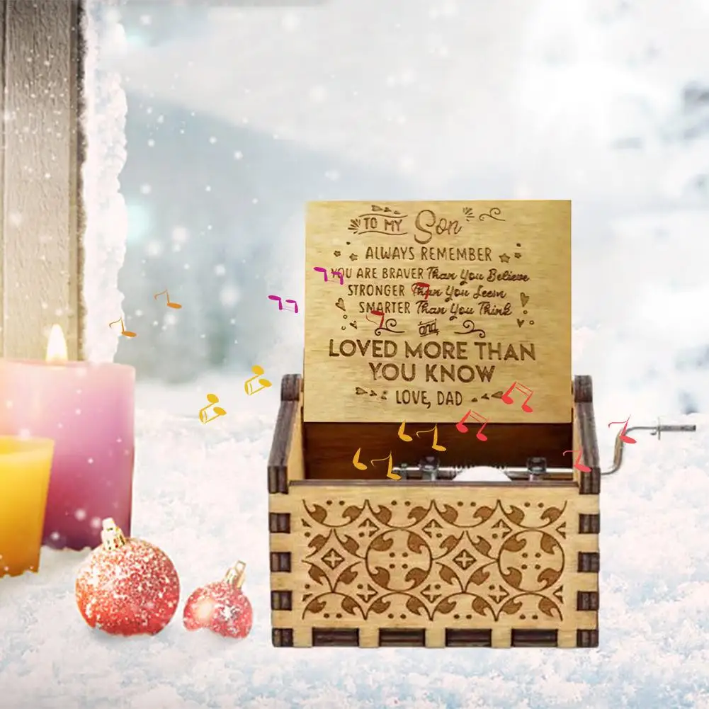 

Christmas Gift Handmade Classical Music Box Hand-operated Wooden Music Box You Are My Sunshine Crafts