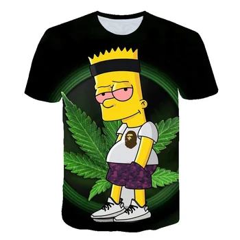 

2019 new T-shirt Simpson printing 3D men's women's T-shirt casual Harajuku cartoon funny T-shirt S-6XL