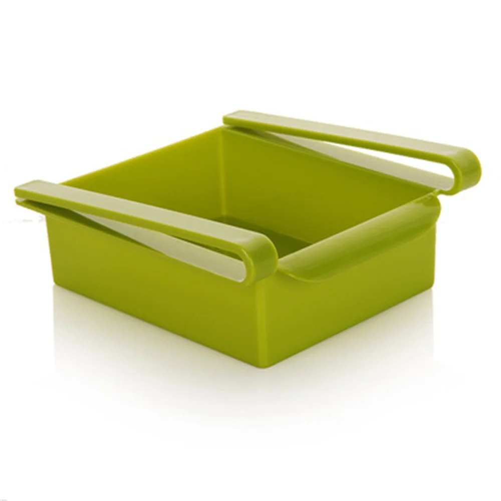 Kitchen Organizer Adjustable Kitchen Refrigerator Storage Rack Fridge Freezer Shelf Holder Pull-out Drawer Organiser Space Saver