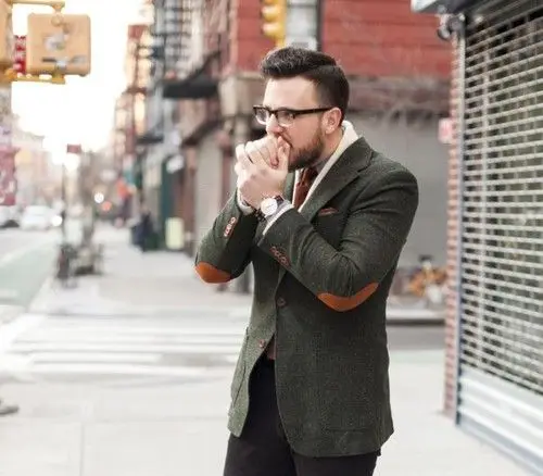 Autumn Winter Army Green Tweed Men's Suit Work Man Fashion Design Slim Fit Blazer Dinner Party Causual Costume - Цена: 8 815,76 руб.