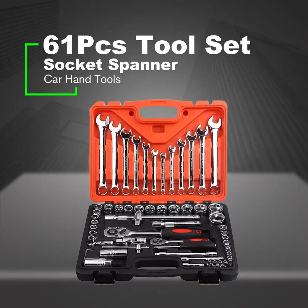 

61Pcs Wrench Socket Spanner Screwdriver Combination Set Tool for Household Motorcycle Car Repair Hand Tools