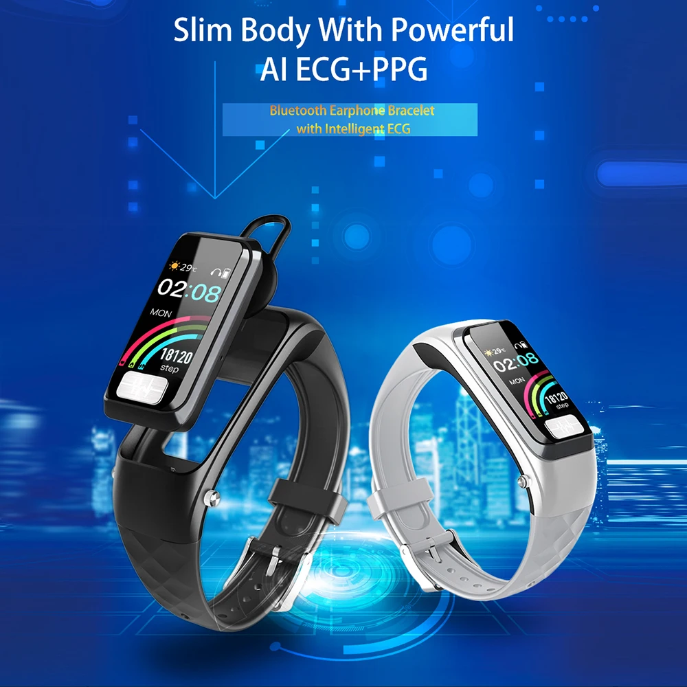 

H207 Smart Watch Bluetooth Earphone Bracelet Smart Band Watch Fitness Tracker Smart Watch Men Women Waterproof Smart Bracelet
