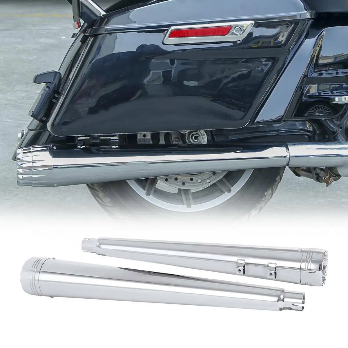 Мотоцикл " МегаФон скольжения на двойной выхлопной трубе для Harley Touring Glide 1995