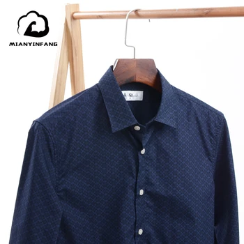 

Fashion Shirts For Men Long Sleeve Floral Print Shirt Autumn Shirts Men Dress 100% cotton Lapels Collar Male Turn Down Collar