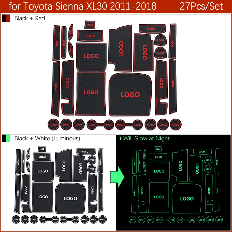 Салонные подложки для Toyota Sienna 30 XL30 2011 2012 2013 анти-скольжения Мат затворный слот подставка анти-грязный коврик