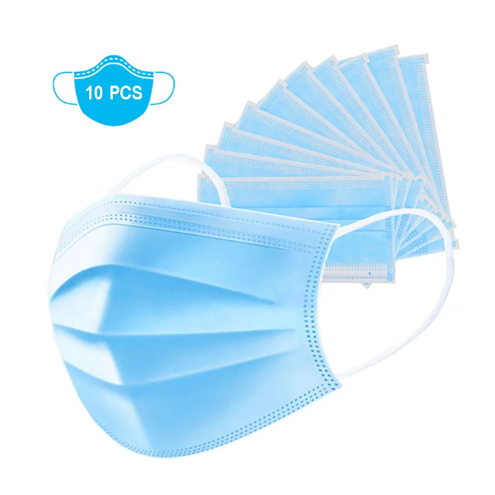 

10/20/50/100pcs Face mask 3 Layers Dustproof Facial Protective Cover PM2.5 Masks Maldehyde Prevent bacteria medical masks
