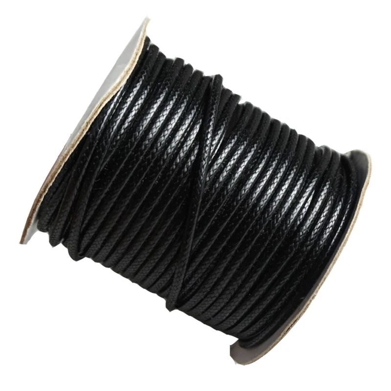 Black Waxed Cotton Cord for Jewelry Making, Waxed Thread, String