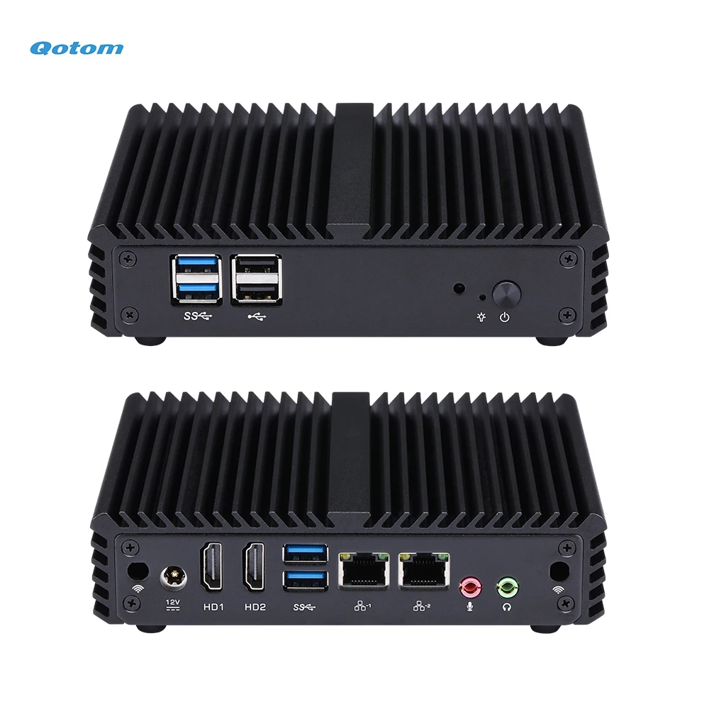 Processor Quad Core Mini PC Pentium J3710 Running 24/7 Fanless Home Office Use Qotom Mini PC 2
