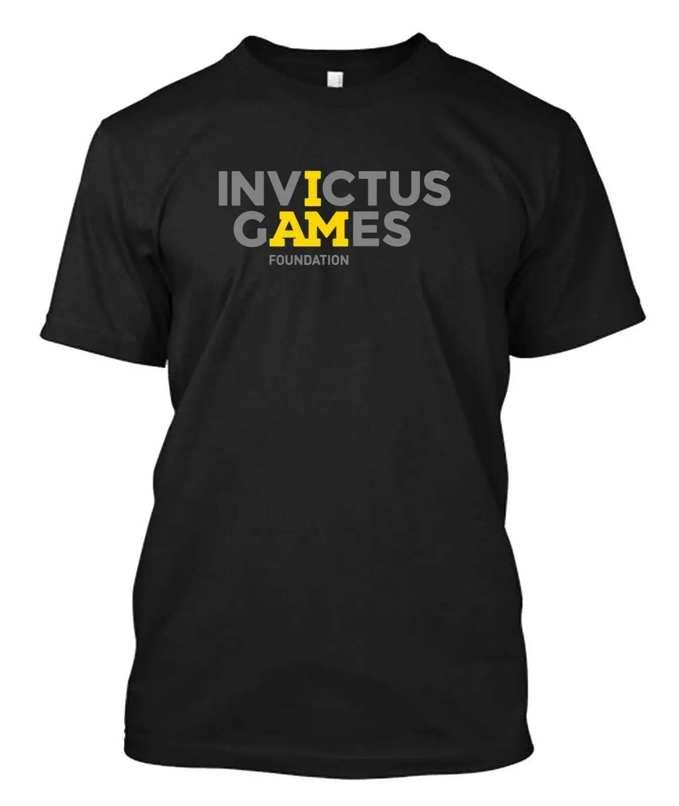 Invictus игры спортивный логотип на заказ мужские Черная Футболка Tee | Мужская одежда