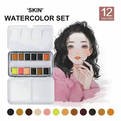 12color Tin Box Watercolor Morandi Color Water Color Paint For Cartoon & Portraits Painting Drawing Art Supplies D6f3