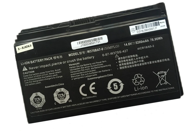 Ноутбук батарея для HASEE W370BAT-8 K660E K590S K650C K750S K750C
