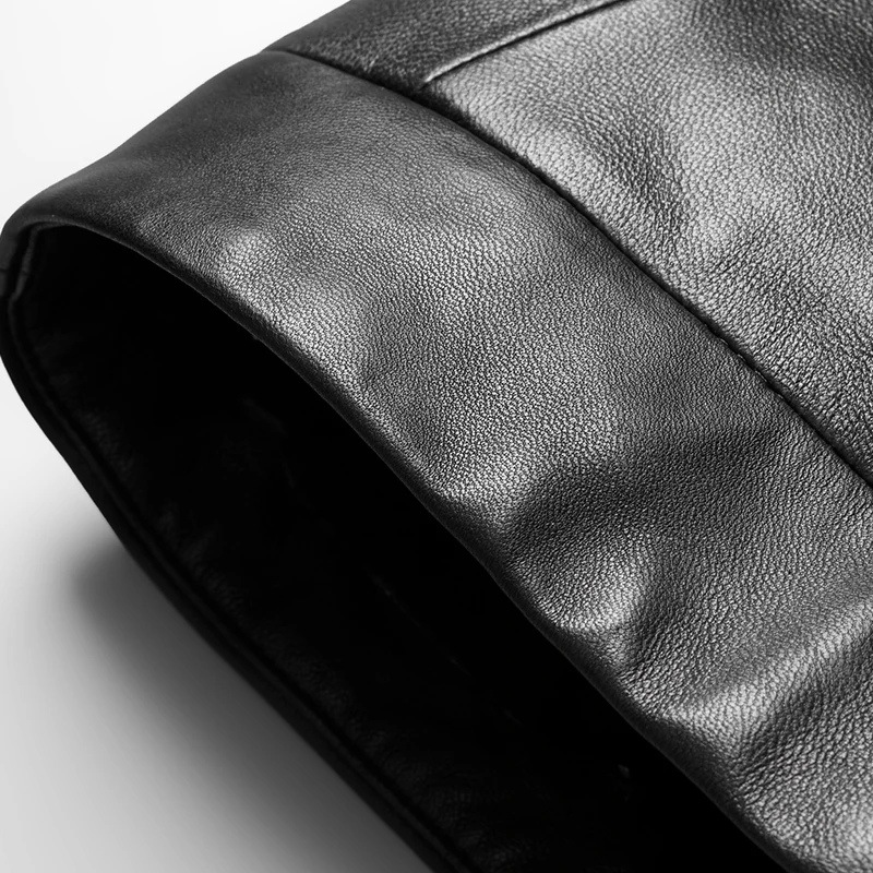 AYUNSUE/мужская куртка из натуральной кожи сезон осень зима мужская с капюшоном