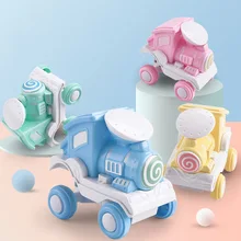 

Car Toys Cartoon Bright Color Mini Press Train Infant Toys 360 Degree Rolling Inertia Car Toys For Kids Children Birthday Gift