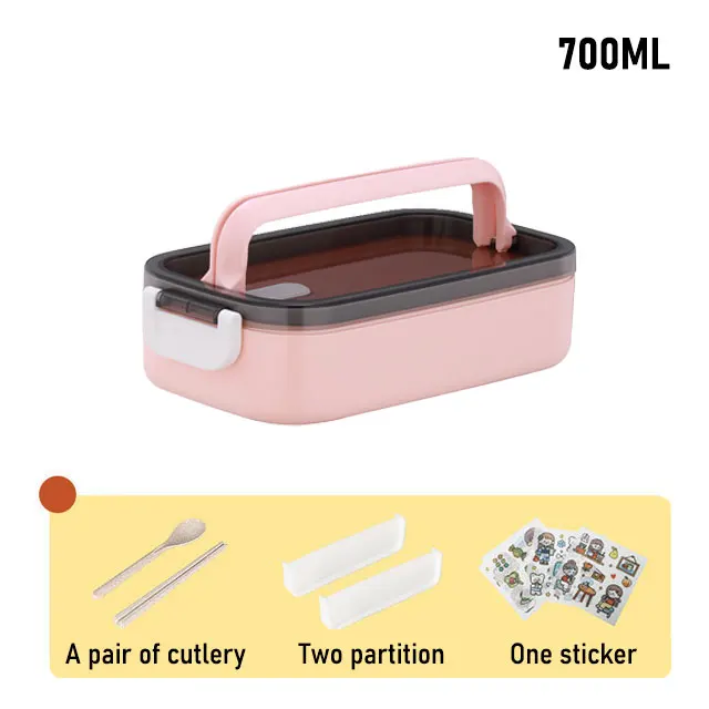 Lunch Box Thermal Food Container Bento Box Microwave Safe Lunchbox School Child Food Storage Kid's Lunch Box With Compartments p 700ml
