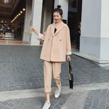 #Special Offers Women's suit Autumn thin section loose large size suit jacket female Casual elastic waist pants suit 2019 new women's clothing #Special Offers Women's suit Autumn thin section loose large size suit jacket female Casual elastic waist pants suit 2019 new women's clothing