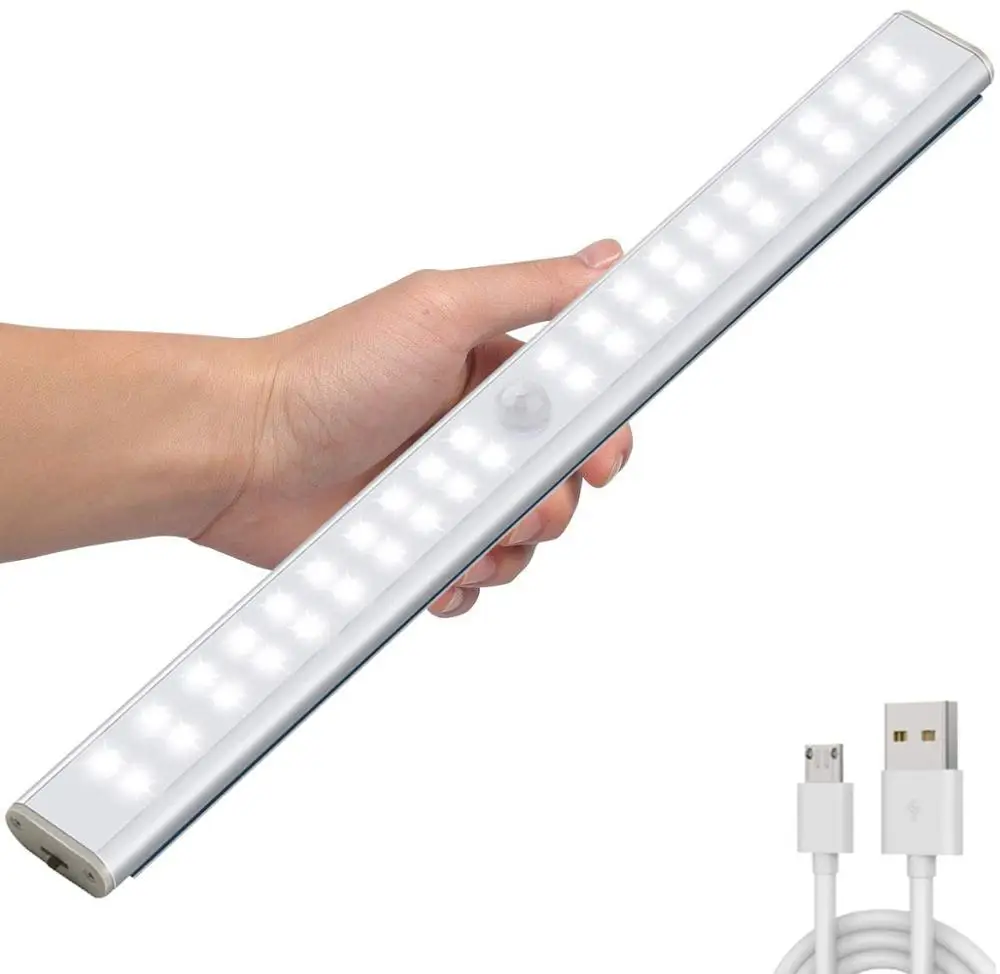 Беспроводной светодиодная подсветка под шкаф USB Перезаряжаемый светодиодный