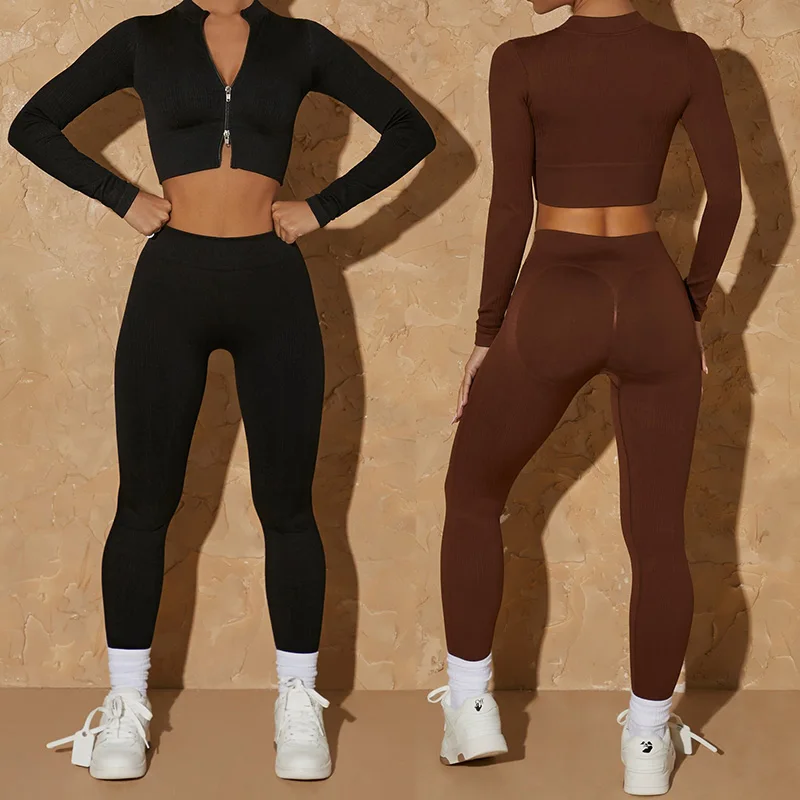Two Piece Seamless Yoga Set 2pcs Sportwear Women Suit Outfit Fitness Gym Workout Clothes For Crop Top Shirt Shorts | Спорт и