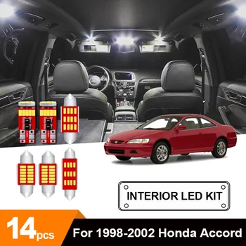 

14 x White Canbus Car LED License Plate Map Dome Trunk Vanity Mirror Step Courtesy Bulbs Package Kit For 1998-2002 Honda Accord