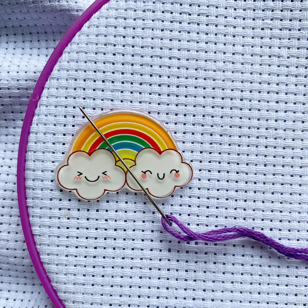 Rainbow Needle Minder Cross Stitch Magnetic Magnet Pin Holder |