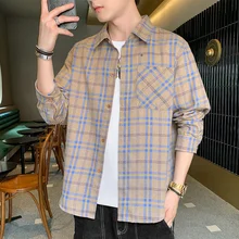 Chemise à carreaux à manches longues pour homme, joli manteau, ample, Ruffian, à la mode, nouvelle collection